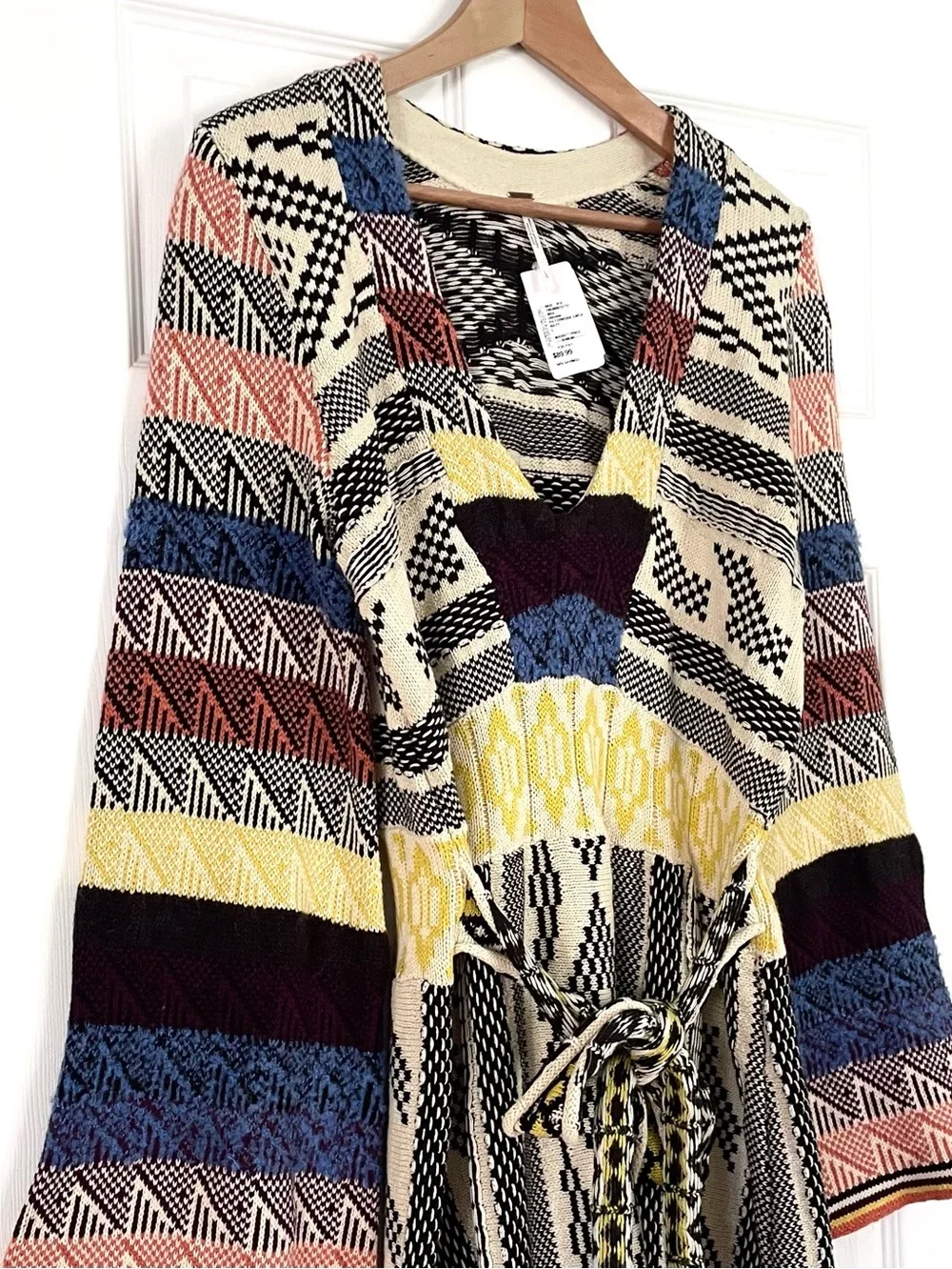 NWT Free People Patchwork Sweater Dress Size L - Picture 5 of 7